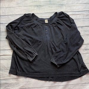 Free People We the Free Babydoll Henley Top sz M